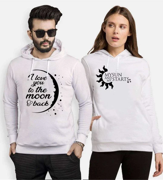 Tshirthane My Sun Love Moon Sevgili Kombinleri Kapüşonlu Kombini ürün görseli 1