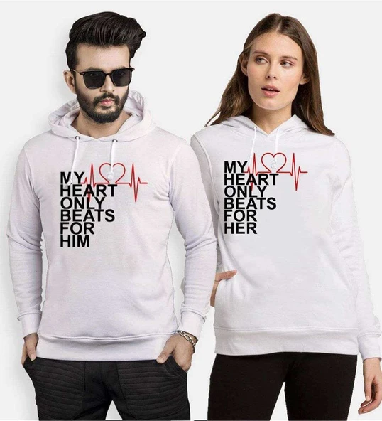 Tshirthane My Heart  Sevgili Kombinleri Kapüşonlu Kombini ürün görseli 1
