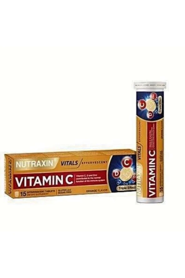 Nutraxin Vitamin C-D-Zinc 15 Efervesan Tablet ürün görseli 1