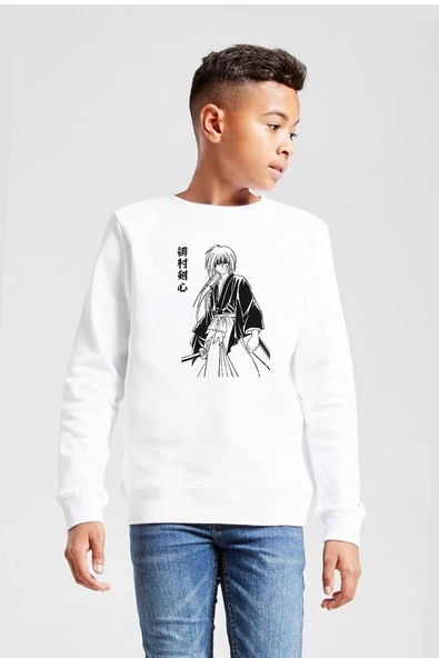 Rurouni Kenshin Poster Japan Beyaz Çocuk 2ip Sweatshirt ürün görseli 1