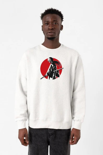 Rurouni Kenshin Samurai Logo Minimal Beyaz Erkek 2ip Sweatshirt ürün görseli 1