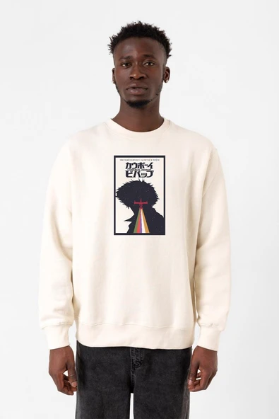 See You In Space Cowboys Minimalist Anime Poster Ekru Erkek 2ip Sweatshirt ürün görseli 1