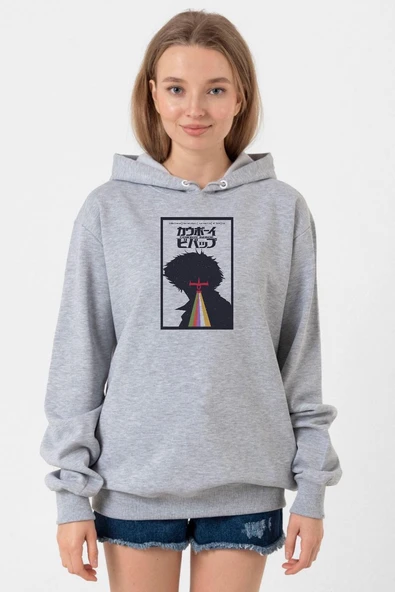 See You In Space Cowboys Minimalist Anime Poster Grimelanj Kadın 3ip Kapşonlu Sweatshirt ürün görseli 1
