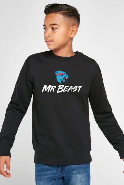 Mr Beast Siyah Çocuk 2ip Sweatshirt ürün görseli 1
