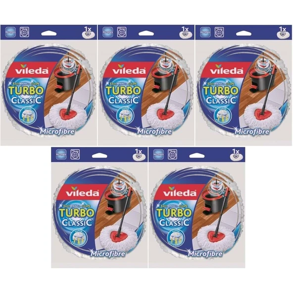 Vileda Turbo Yedek Mop Paspas Ucu (%100 Mikrofiber) (5 Li Set) ürün görseli 1