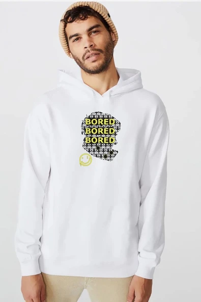 Sherlock Bored Beyaz Erkek 3ip Kapşonlu  Sweatshirt ürün görseli 1