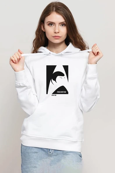 Star Trek Spock Fascinating Beyaz Kadın 3ip Kapşonlu Sweatshirt ürün görseli 1