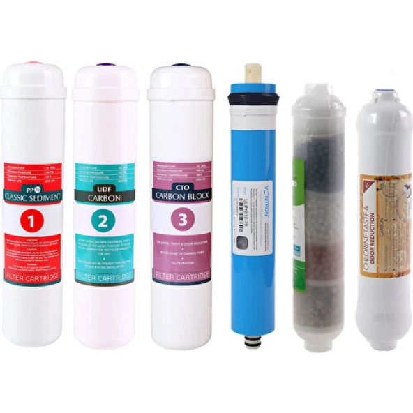 Açık kasa Su Arıtma Cihazı 6'lı Filtre Seti Vontron Membranlı Kapalı Kasalı Cihazlar İçin 4'lü Mineral Filtreli ürün görseli 1