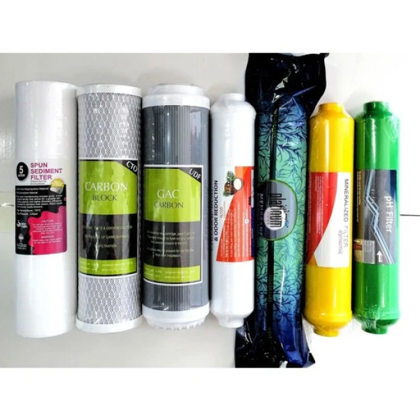 Aqualine Su Arıtma Filtre Seti 7 Li Çift Karbon,platınum,mineral,alkali ürün görseli 1