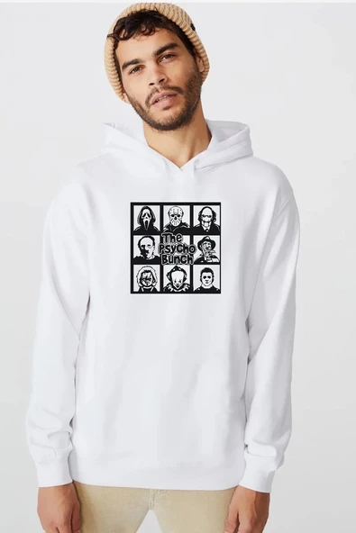 The Psycho Bunch Beyaz Erkek 3ip Kapşonlu  Sweatshirt ürün görseli 1
