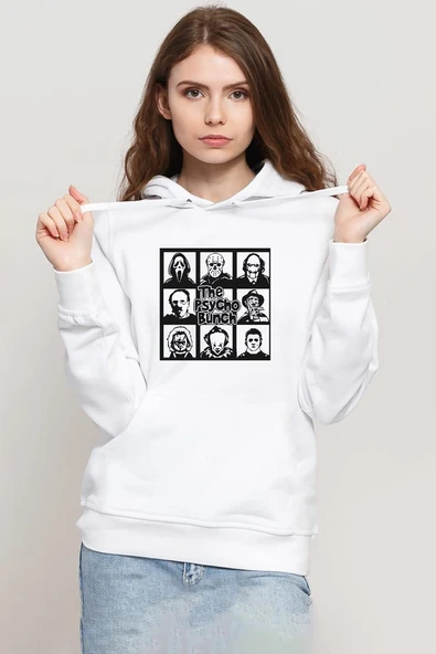 The Psycho Bunch Beyaz Kadın 3ip Kapşonlu Sweatshirt ürün görseli 1