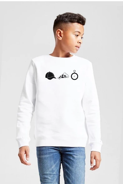 The Walking Dead Glenn Rhee Symbols Beyaz Çocuk 2ip Sweatshirt ürün görseli 1