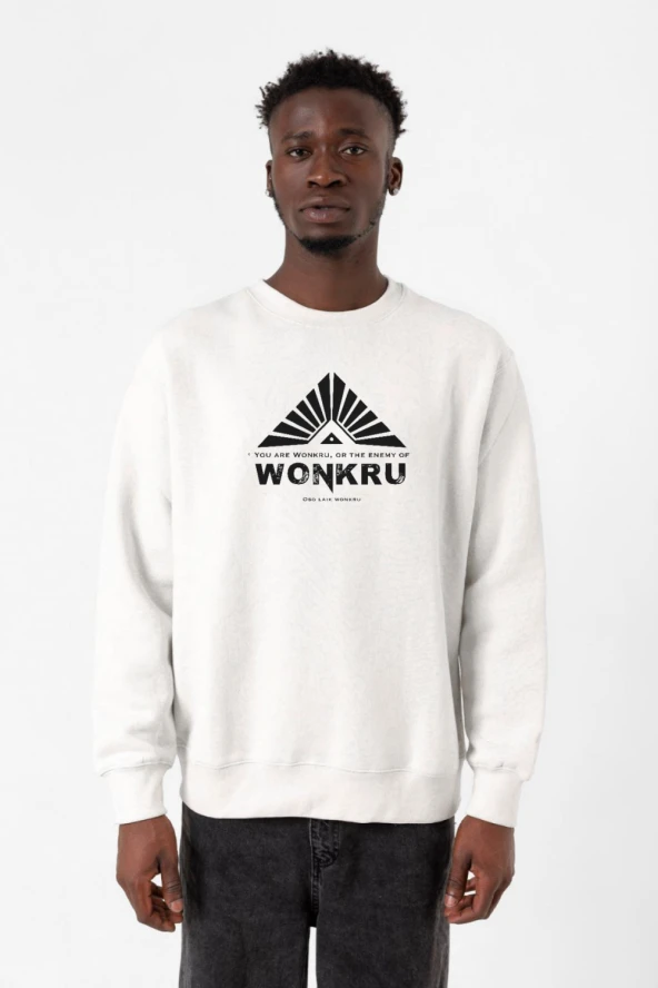 The100 Wonkru Sembol Beyaz Erkek 2ip Sweatshirt ürün görseli 1