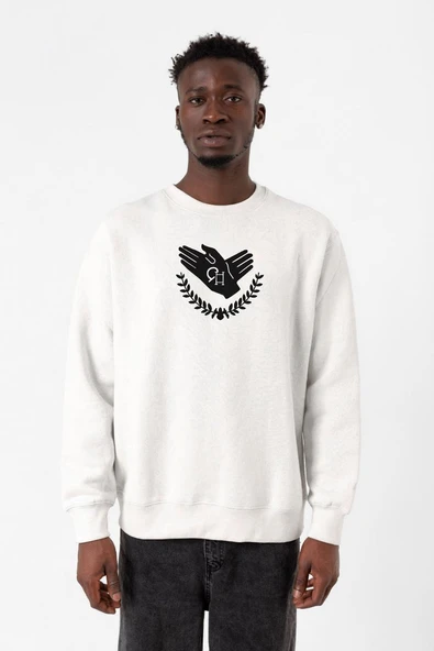 Violet Evergarden Anime CH Postal Company Logo Beyaz Erkek 2ip Sweatshirt ürün görseli 1