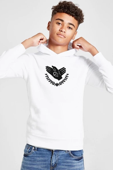Violet Evergarden Anime CH Postal Company Logo Beyaz Çocuk 3ip Kapşonlu  Sweatshirt ürün görseli 1