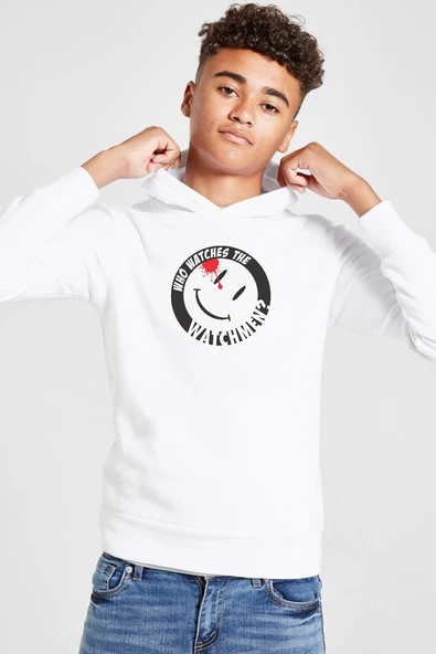 Watchmen Who Watches The Watchmen Beyaz Çocuk 3ip Kapşonlu  Sweatshirt ürün görseli 1