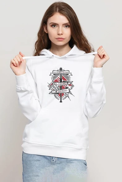 The Walking Dead Negan & Lucille Beyaz Kadın 3ip Kapşonlu Sweatshirt ürün görseli 1