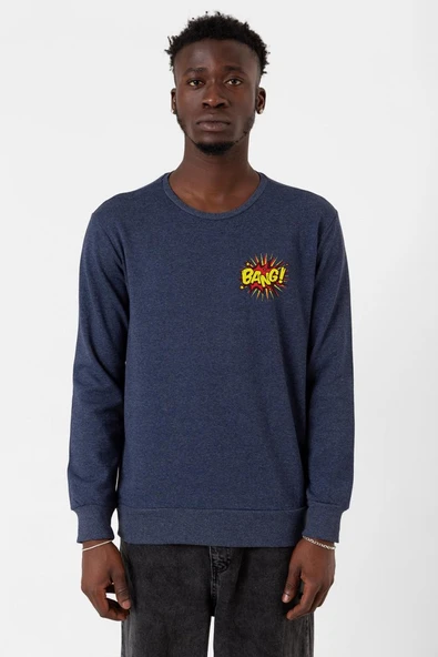 Big Bang Theory Bang Logo indigo Erkek 2ip Sweatshirt ürün görseli 1