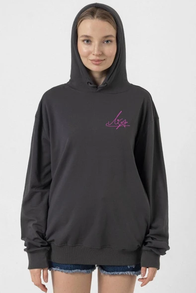 Blackpink Lisa Signature Füme Kadın 2ip Kapşonlu ürün görseli 1