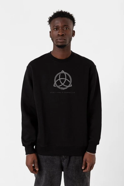 Dark Everything Is Connected Siyah Erkek 2ip Sweatshirt ürün görseli 1