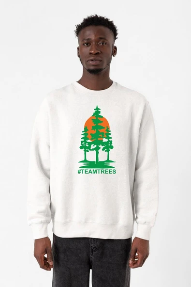 Mr Beast Team Trees Beyaz Erkek 2ip Sweatshirt ürün görseli 1