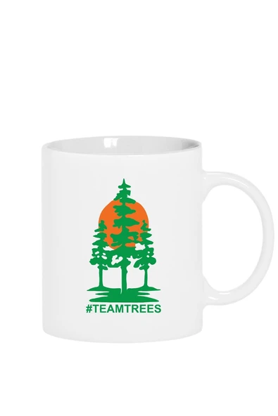 Mr Beast Team Trees Beyaz Kupa Bardak ürün görseli 1
