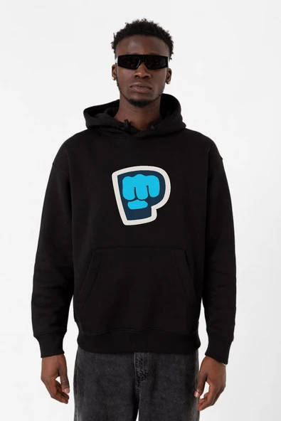 PiewDiePie Active Siyah Erkek 3ip Kapşonlu Sweatshirt ürün görseli 1