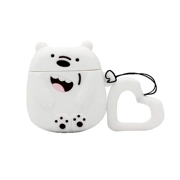 E2M AIRPODS 1-2 KILIF BARE BEAR BEYAZ ürün görseli 1