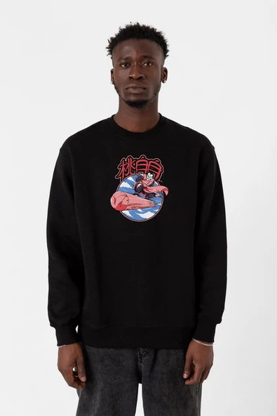 Dragon Ball Z Anime Tao Pai Pai Express Siyah Erkek 2ip Sweatshirt ürün görseli 1