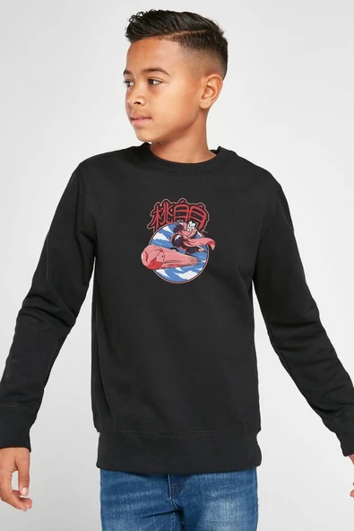 Dragon Ball Z Anime Tao Pai Pai Express Siyah Çocuk 2ip Sweatshirt ürün görseli 1