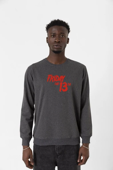 Friday The 13th Letter Logo Füme Erkek 2ip Sweatshirt ürün görseli 1