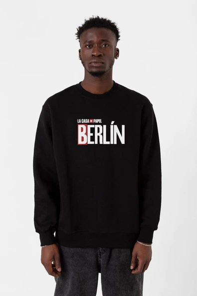La Casa De Papel Berlin Siyah Erkek 2ip Sweatshirt ürün görseli 1
