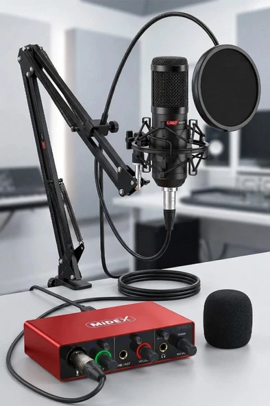 Lastvoice BM800-GLX-500 PRO Ses Kartı ve Condenser Mikrofon Stand Filtre Set ürün görseli 1