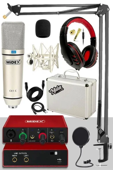 Midex CX1 Mikrofon + GLX-500 PRO Stüdyo Ses Kartı Seti - Resim 2