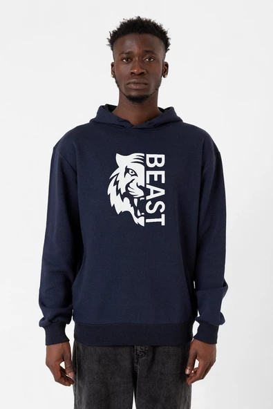 Mr Beast Half Face Lacivert Erkek 3ip Kapşonlu ürün görseli 1