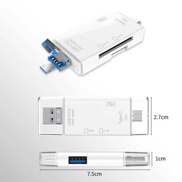 Torima 6 in 1 Kart Okuyucu Adaptör Usb-Otg Hub Type-C YD-40 ürün görseli 1