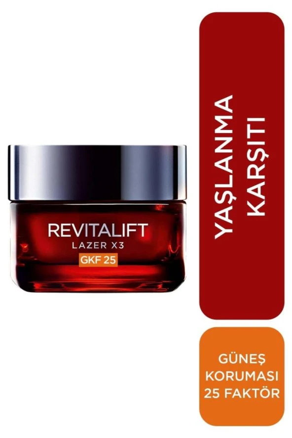 LOreal Paris Revitalift Lazer X3 Leke ve Kırışıklık Karşıtı Bakım GKF25 SPF25 ürün görseli 1