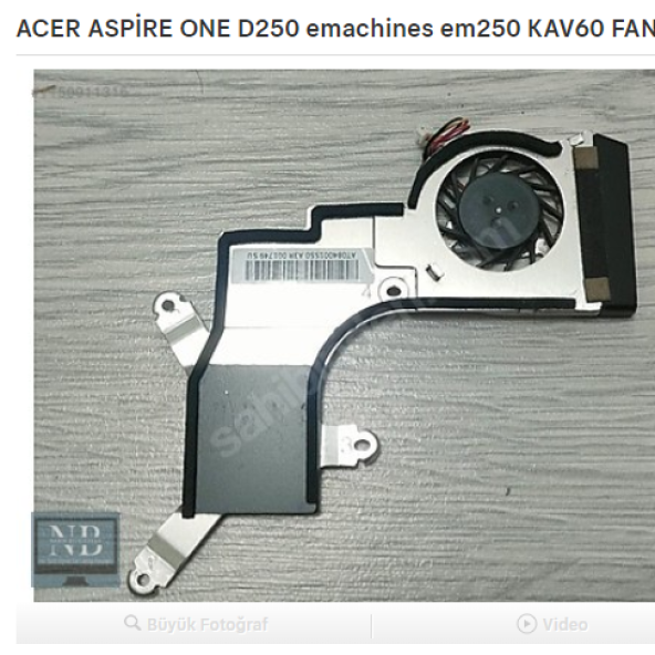 ACER ASPİRE ONE D250 emachines em250 KAV60 FAN SORUNSUZ ÇALIŞIR ürün görseli 1