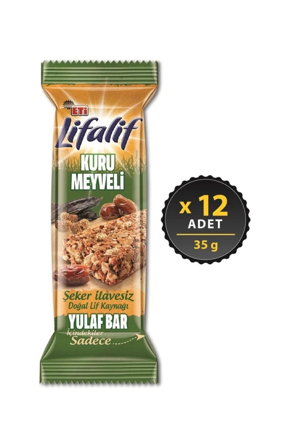 Eti Lifalif Kuru Meyveli Yulaf Bar 35 g x 12 Adet ürün görseli 1