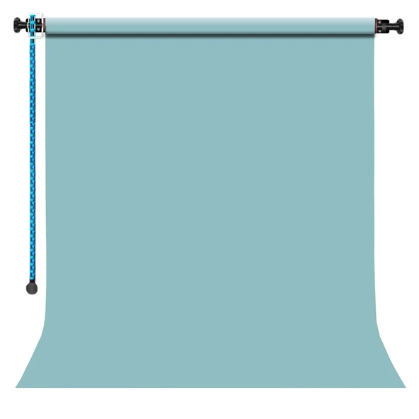 GDX Sabit Sky Blue Kağıt Fon Seti 2.70x11m Makaralı Duvar Tavan Tipi Sonsuz Stüdyo Fonu ürün görseli 1