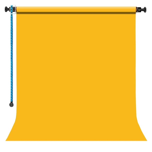 GDX Sabit Deep Yellow Kağıt Fon Seti 2.70x11m Makaralı Duvar Tavan Tipi Sonsuz Stüdyo Fonu ürün görseli 1