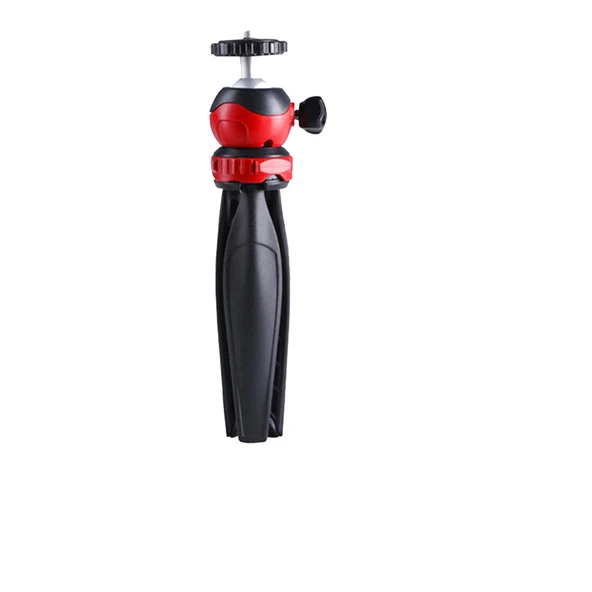 GDX TRP02 Kırmızı Mini Tripod Masaüstü Telefon Işık Kamera Standı ürün görseli 1