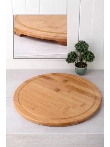 Balsa BPT32 Kahverengi Dönebilen Bambu Pizza Tahtası 32 cm ürün görseli 1