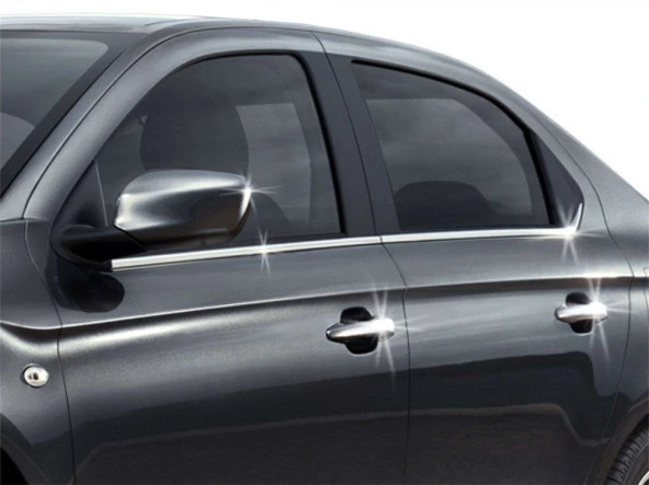 Citroen C-Elysee Uyumlu Cam Çıtası 6 Parça  Krom 2012 Ve Sonrası ürün görseli 1