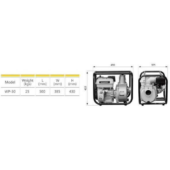Garden Pro WP-30 Benzinli Su Motoru 3x3 - Resim 3