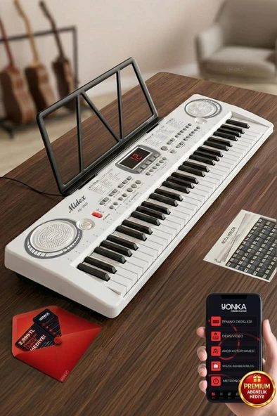 Midex PS-1500WH Başlangıç İçin 61 Tuşlu Org Notalık Adaptör Öğrenim Metodu (100 Ses 100 Ritim) ürün görseli 1