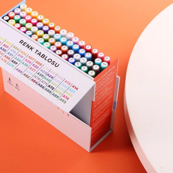 Çift Taraflı Brush Pen 60’lı Marker Kalem Seti Bullet Jurnal Mandala Eskiz Boyama Seti ürün görseli 1