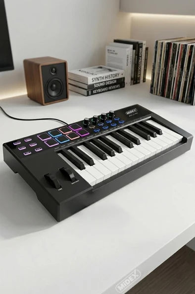 Midex Midi-25 PRO Midi Klavye 25 Tuşlu Midi Keyboard 8 Pad ürün görseli 1