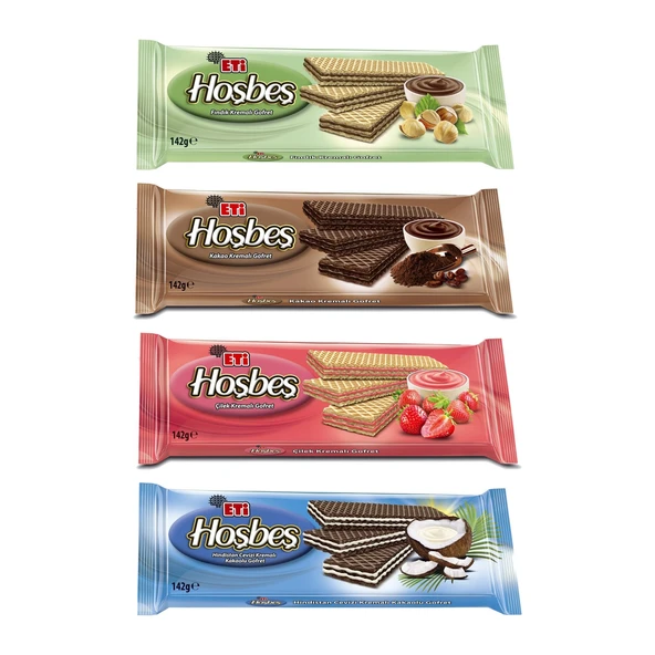 Eti Hoşbeş Gofret 142 gr 4 lü Karma Paket ürün görseli 1