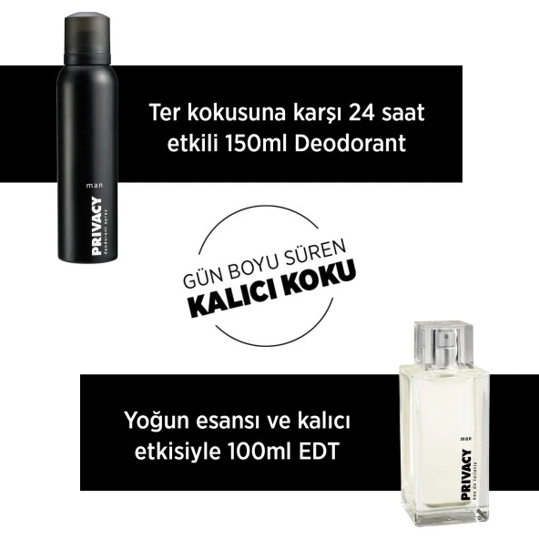 Privacy Klasik Edt 100 Ml Erkek Parfümü - Resim 5